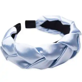 Diadema trenzada satín azul cielo