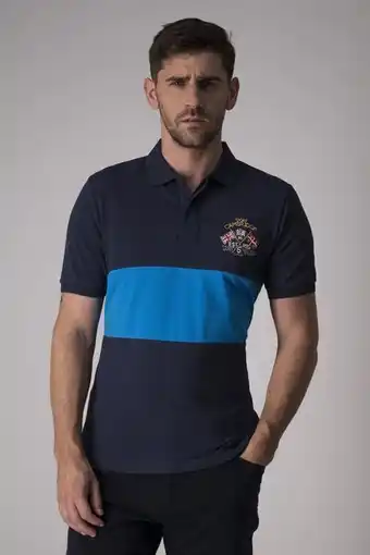 Robert's Polo robert's azul franja turquesa al centro, bordado al frente. oferta