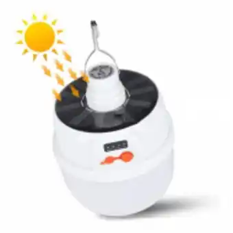 Lampara solar de emergencia usb recargable luz led gancho