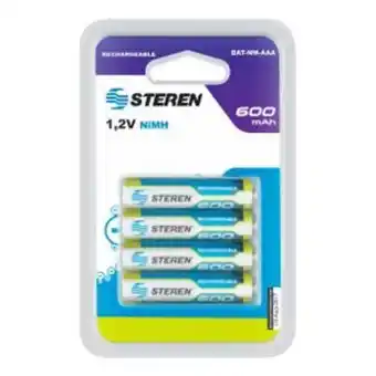 Paquete de 4 pilas recargables "aaa" nimh 600 mah