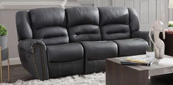 Muebles Dico Sofá de piel reclinable magnus gris oferta