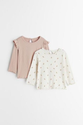 H&M 2-pack de tops acanalados oferta