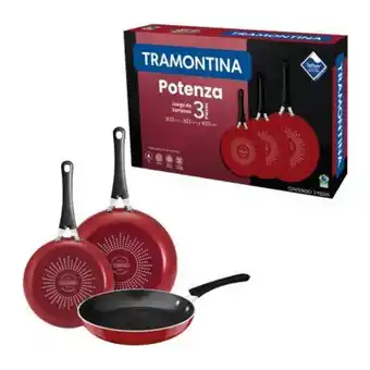 Sam's Club Juego de sartenes tramontina potenza rojo con 3 pzas oferta