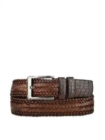 Cuadra Cinturón tejido con piel genuina de alligator oferta
