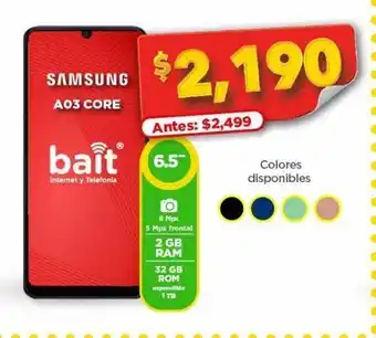Bodega Aurrerá Samsung a03 core 6,5" 2 gb ram 32 gb rom oferta