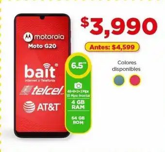Bodega Aurrerá Motorola moto g20 6,5" 4gb ram 64 gb rom oferta