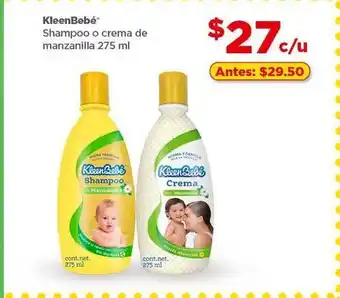 Bodega Aurrerá Shampoo o crema de manzanilla kleenbebé 275ml oferta