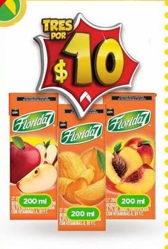 Bodega Aurrerá Jugos florida 7 200ml oferta