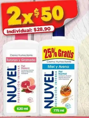 Crema humectante nuvel miel y avena 775ml