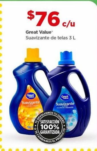 Bodega Aurrerá Suavizante de telas great value 3l oferta