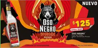 Bodega Aurrerá Licor de vodka oso negro sabor tamarindo picoso 1l oferta