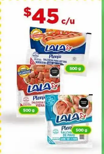 Bodega Aurrerá Salchichas de pavo lala 500g oferta