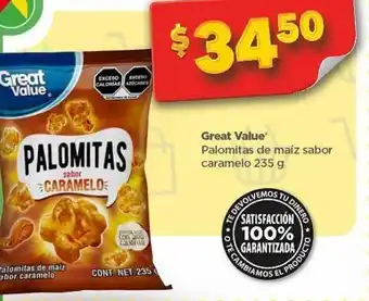 Bodega Aurrerá Palomitas great value sabor caramelo 235g oferta