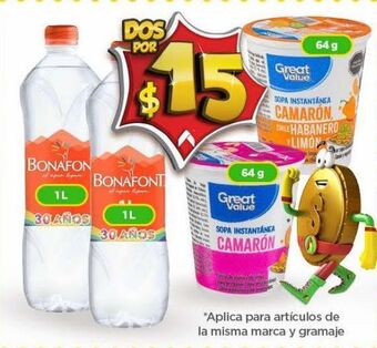 Bodega Aurrerá Agua bonafont 1l oferta