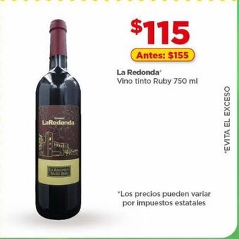 Bodega Aurrerá Vino tinto ruby la redonda 750ml oferta