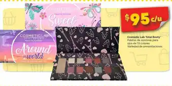 Bodega Aurrerá Cosmetic lab total beauty paleta de sombras para ojos 13 colores oferta