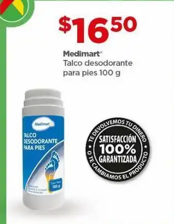 Bodega Aurrerá Talco medimart desodorante para pies 100g oferta