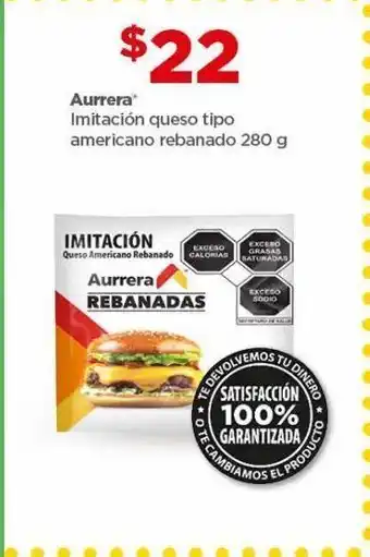 Bodega Aurrerá Imitación de queso tipo americano rebanado aurrera 280g oferta