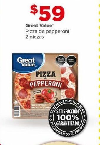 Bodega Aurrerá Pizza de pepperoni great value 2 pzas oferta