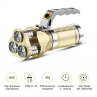 Fandeal Linterna led cree t6 impermeable ip65 recargable multiuso. oferta