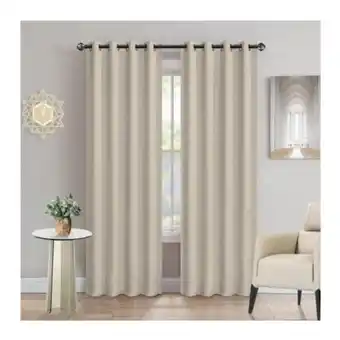 Sam's Club Cortinas bloqueadoras de luz member's mark beige 2 pzas oferta