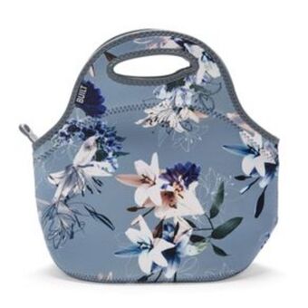 El Bodegón Bolsa de almuerzo built de 1 pieza color azul con diseño botánico hecha de neopreno, material de alto rendimiento oferta