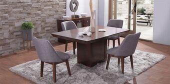 Muebles Dico Comedor odisey con 4 sillas anton gris oferta