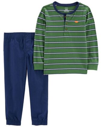 Carter's Conjunto de 2 piezas de pantalones ajustables y playera tipo henley carter's oferta