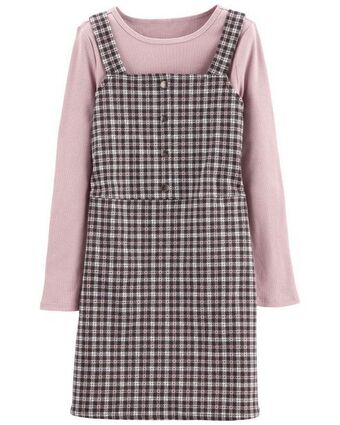 Carter's Conjunto de 2 piezas de vestido a cuadros: remix de los 90 oshkosh b'gosh oferta