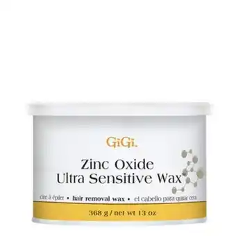 Cera depiladora ultra sensible zon oxido de zinc, gigi 13 oz.