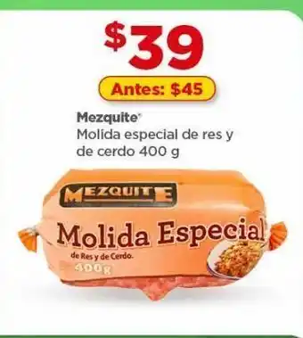Bodega Aurrerá Mezquite molida especial de res de cerdo 400 g oferta