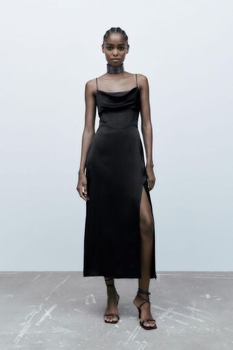 ZARA Vestido lencero satinado oferta