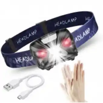 Linterna cabeza led recargable 8 modes con sensor movimiento
