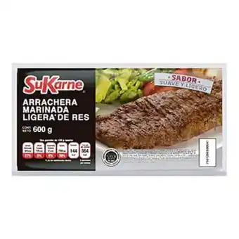 Arrachera de res marinada sukarne 600 gramos