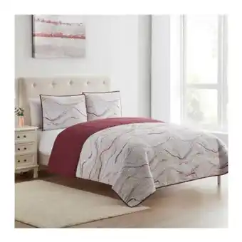 Set de colcha reversible member's mark king size marble de 3 pzas