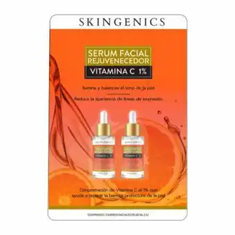 Serum facial skingenics rejuvenecedeor vitamina c 1% 2 pzas 60 ml c/u