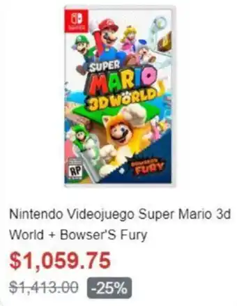 Nintendo Videojuego Super Mario 3d World + Bowser's Fury