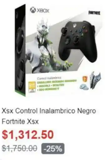 XsX Control Inalambrico Negro Fortnite XsX