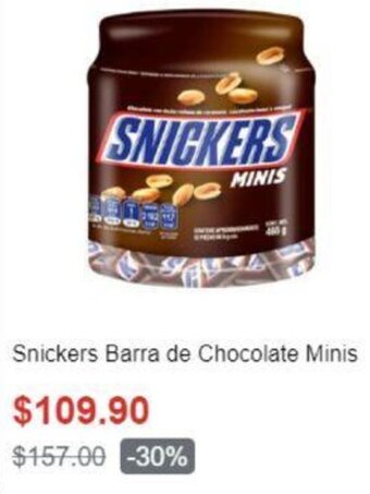 Snickers Barra de Chocolate Minis