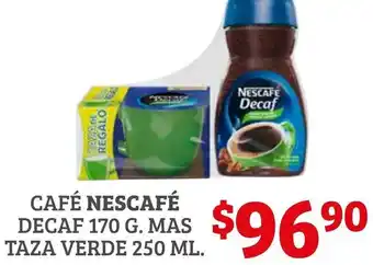 Soriana Híper Café Nescafé Decaf 170g Mas Taza Verde 250ml oferta