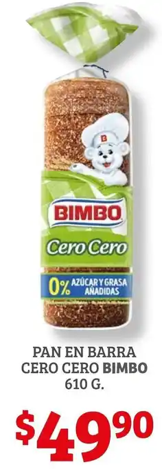 Soriana Híper Pan En Barra Cero Cero Bimbo 610g oferta