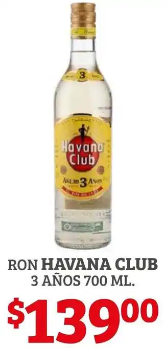 Soriana Híper Ron Havana Club 3 Años 700ml oferta