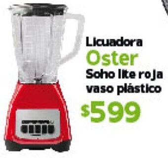 Arteli Licuadora Oster Soho Lite Roja Vaso Plástico oferta