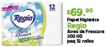 Papel Higiénico Regio Alres de Frescura 300 HD Paq 12 Rollos