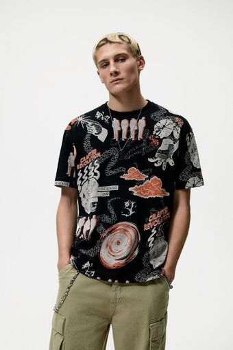 ZARA Camiseta punto estampado oferta