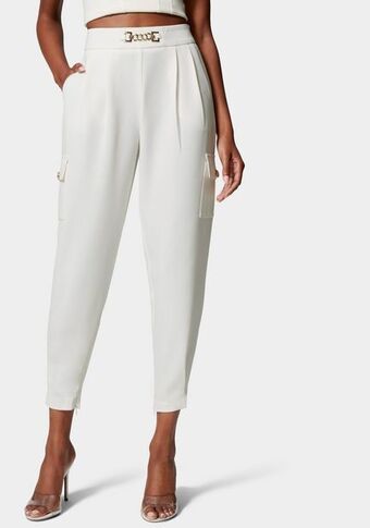 Bebe Belt detail jogger style crepe pant oferta