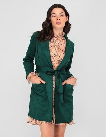 Liverpool Abrigo petite studio con bolsillos para mujer oferta