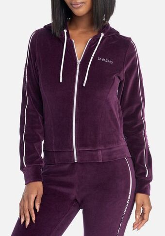 Bebe Bebe logo velour zip up jacket oferta