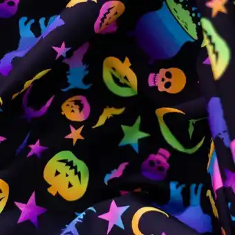Telas Junco Algodón estampado digital halloween | calabazas oferta