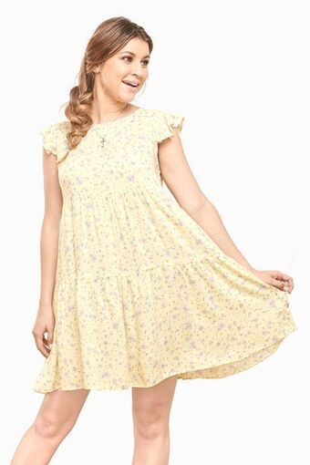 Vestido corto con olanes